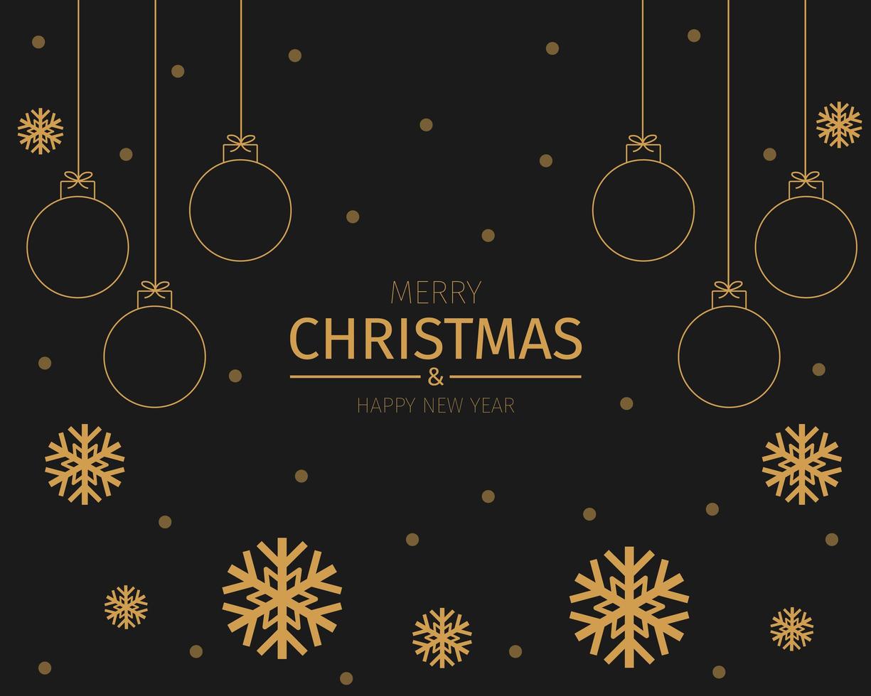 Golden Christmas and New Year Background Vector