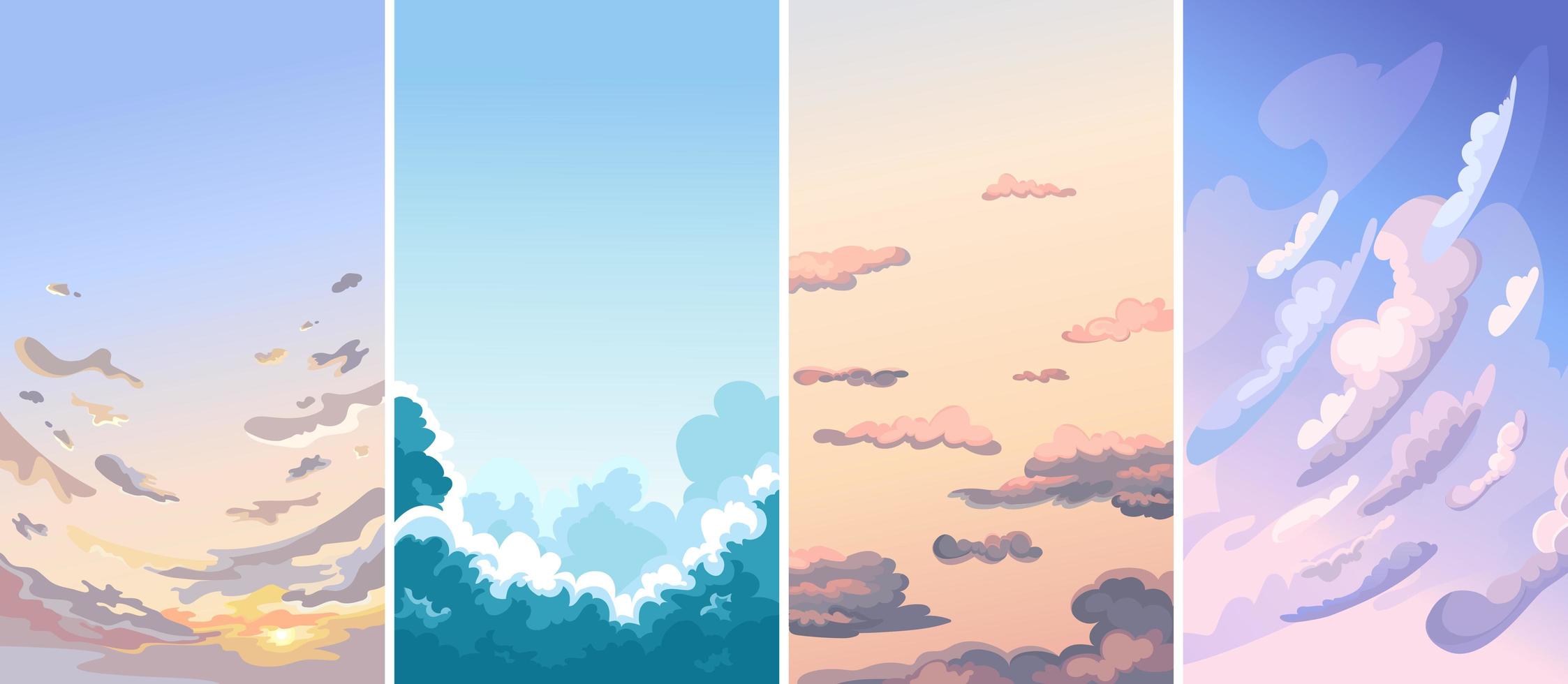 Collection of sky landscapes. vector