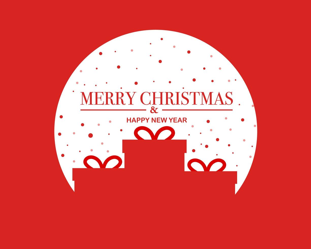 Merry christmas happy new year background with present vector