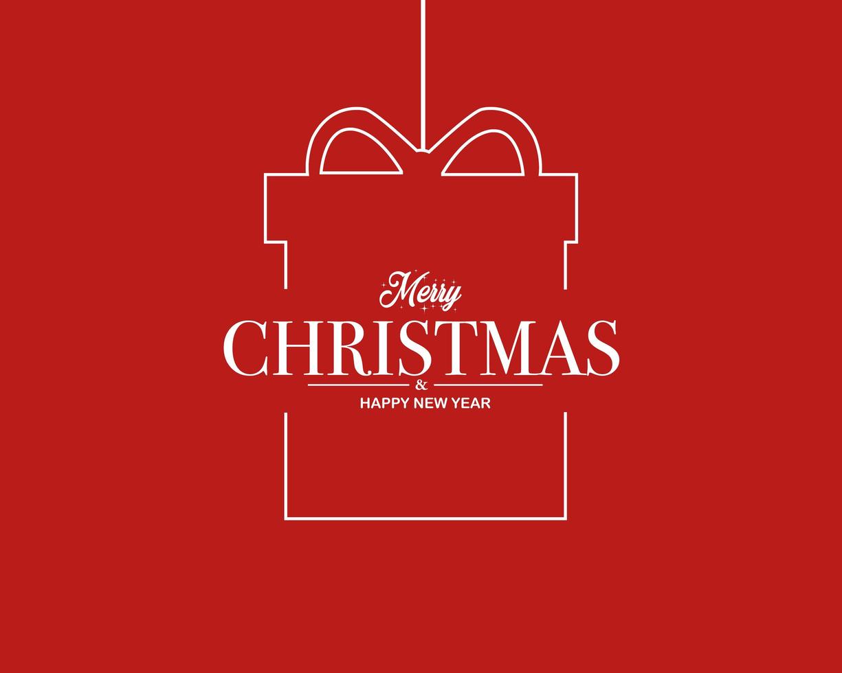 Merry christmas happy new year minimalist background vector