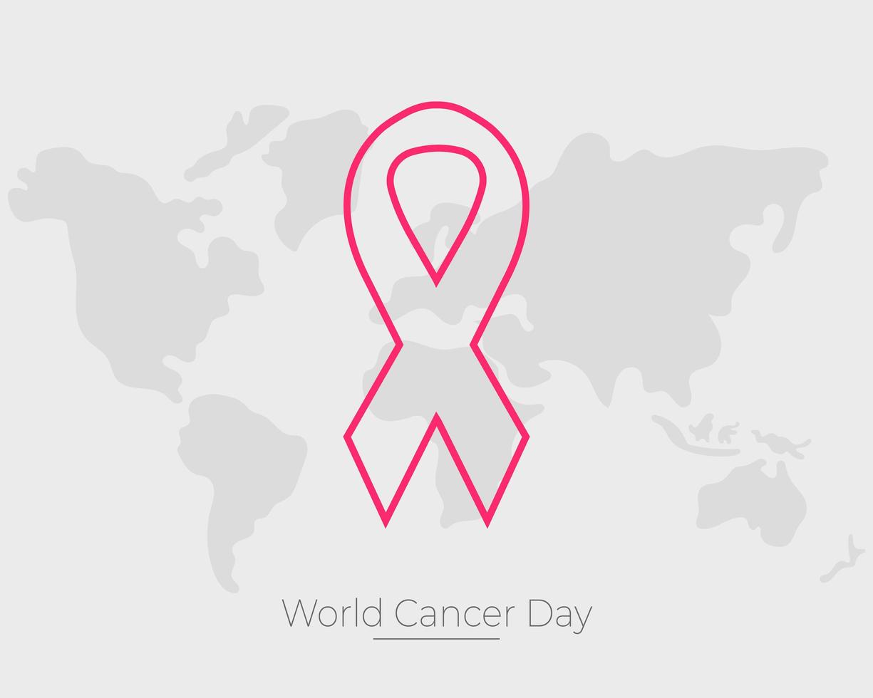 World Cancer Day Line Ribbon Background vector