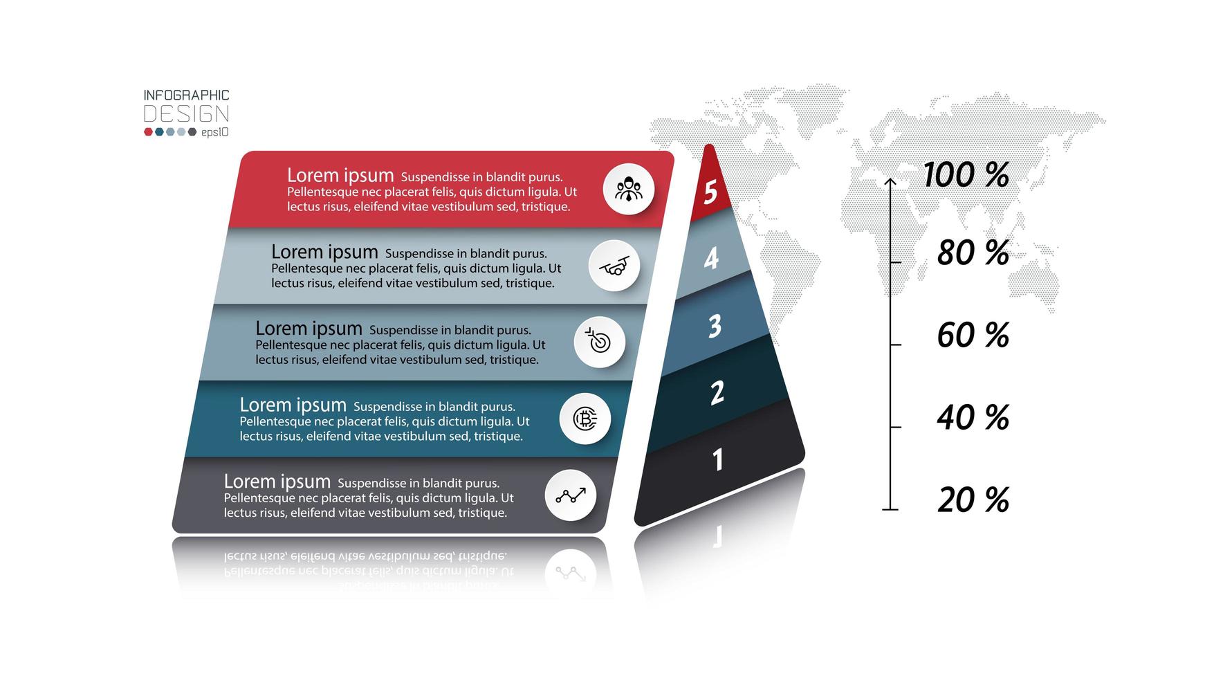 Pyramid infographic diagram vector