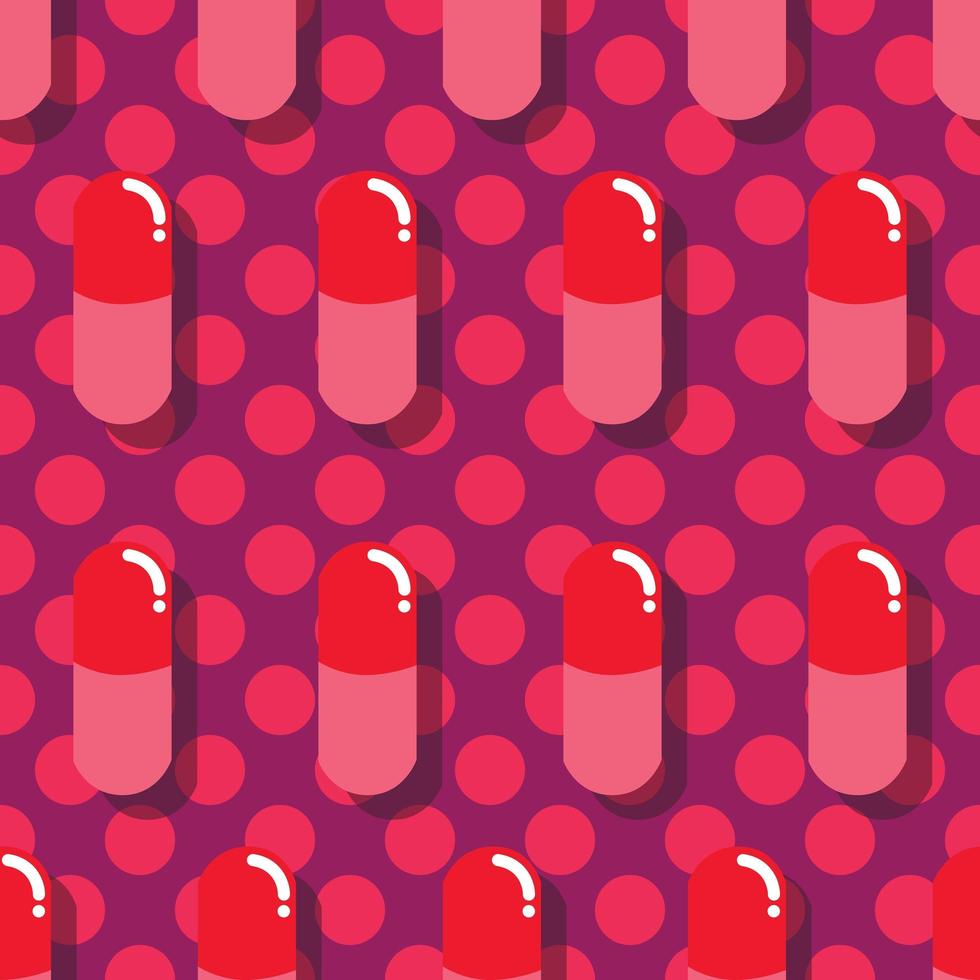 Pills and capsules pop seamless pattern vector