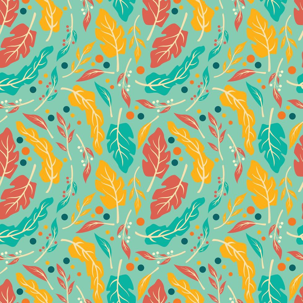 Seamless pattern design with hand drawn flowers and floral elements vector