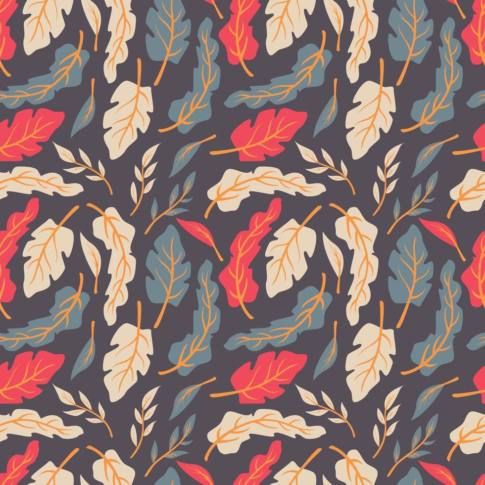 Seamless pattern design with hand drawn flowers and floral elements vector