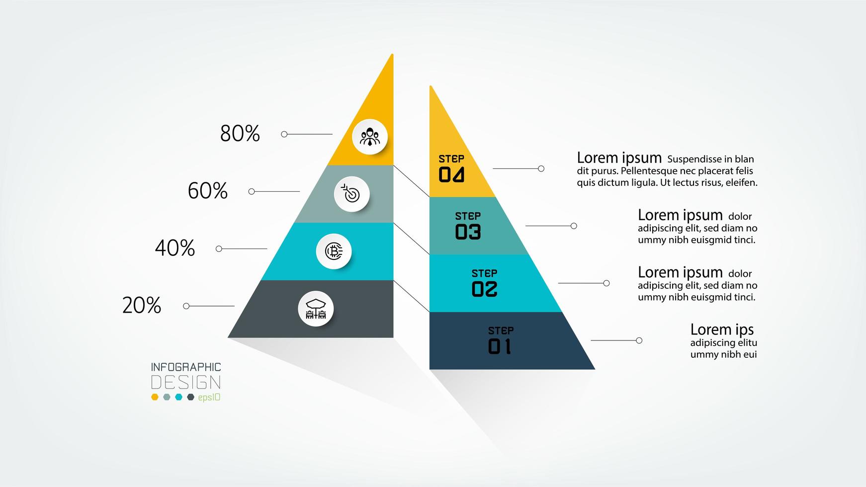 Triangular infographics design vector