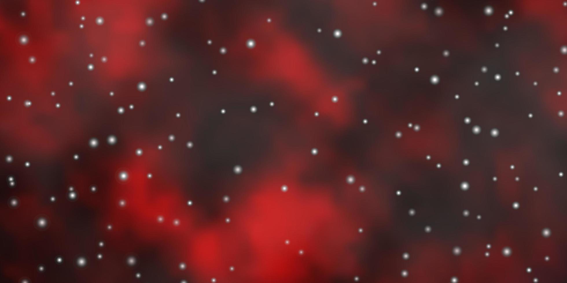 Dark Red vector background with colorful stars.