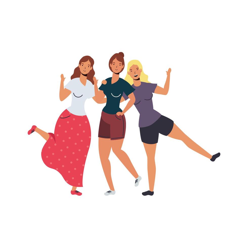 Isolated women avatars cartoons design vector