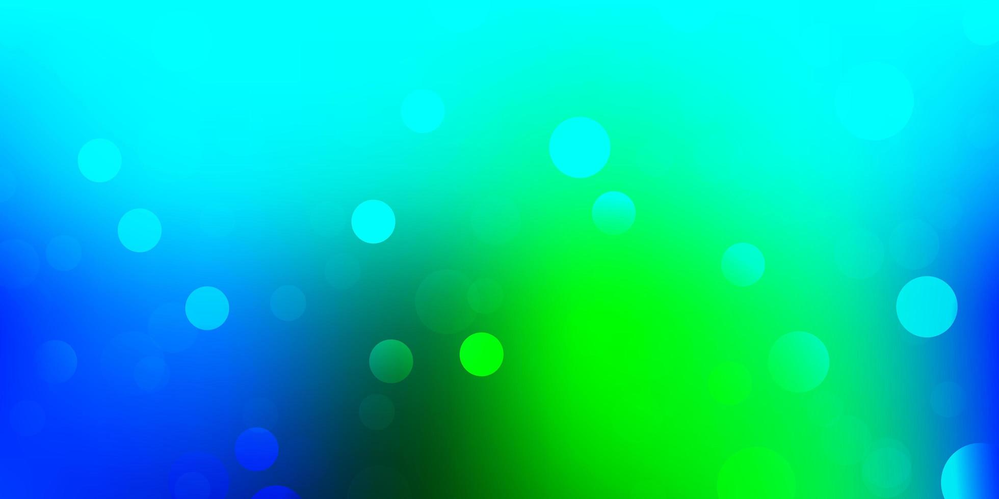 Light blue, green vector background with bubbles.