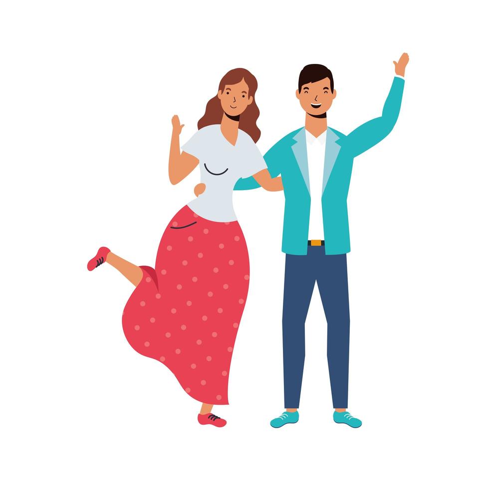 Couple of woman and man vector design