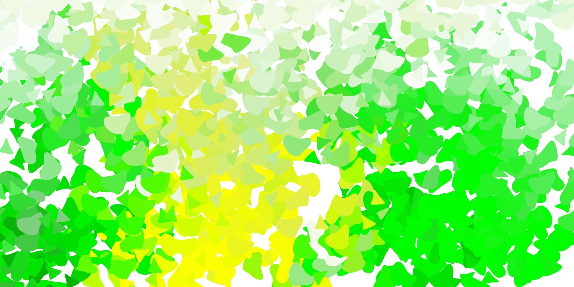 Light green, yellow vector texture with memphis shapes.