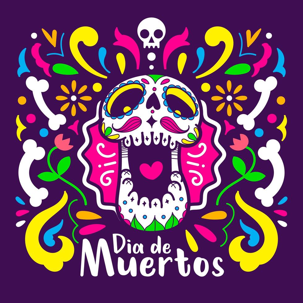 dia de los muertos cartel ilustración vector