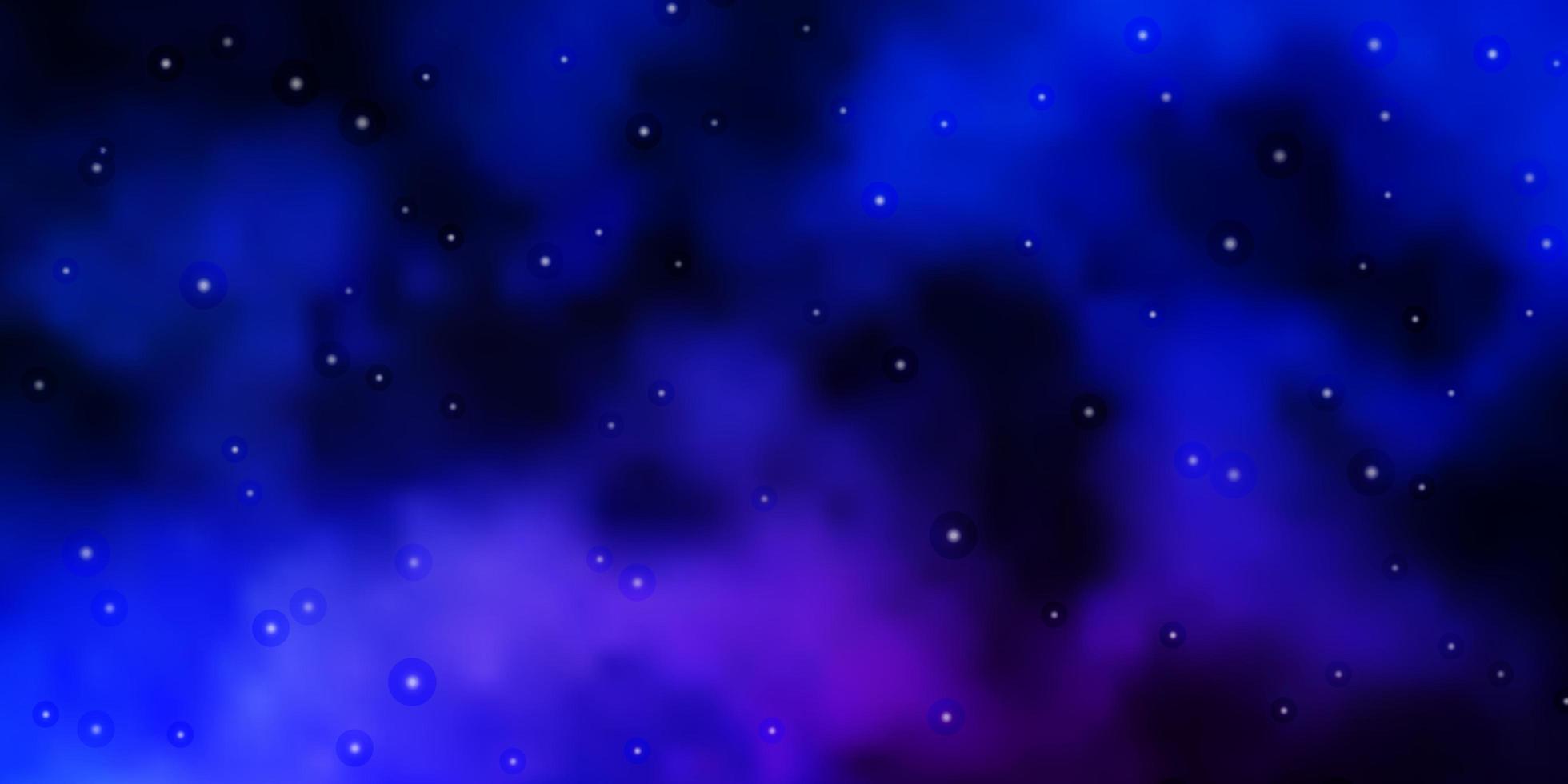 Dark Pink, Blue vector layout with bright stars.