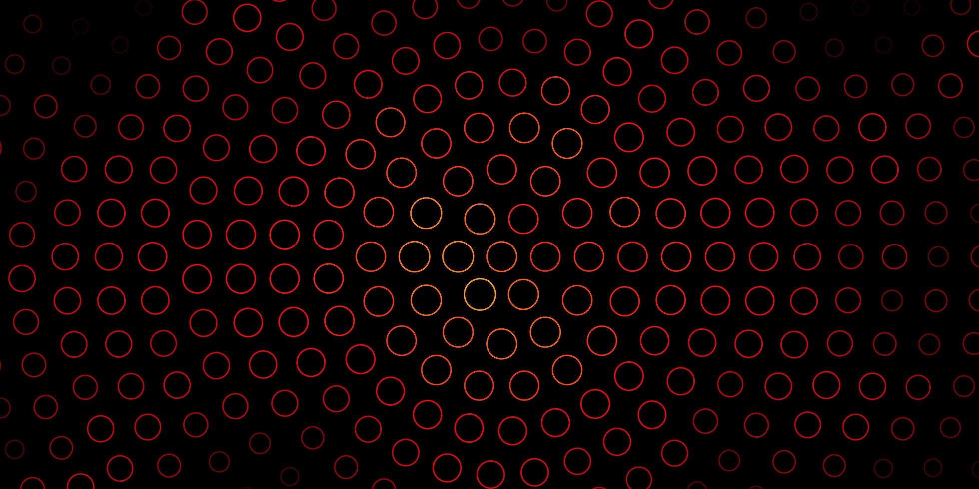 Dark Red vector background with circles.