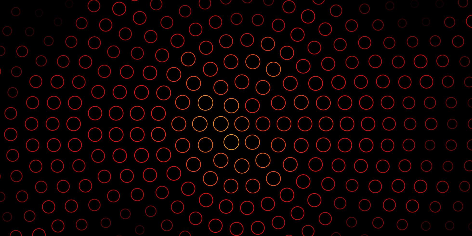 Dark Red vector background with circles.