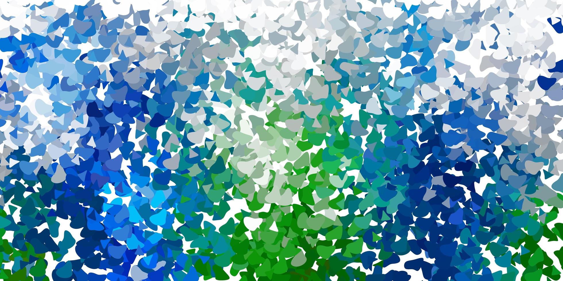 Light blue, green vector backdrop with chaotic shapes.