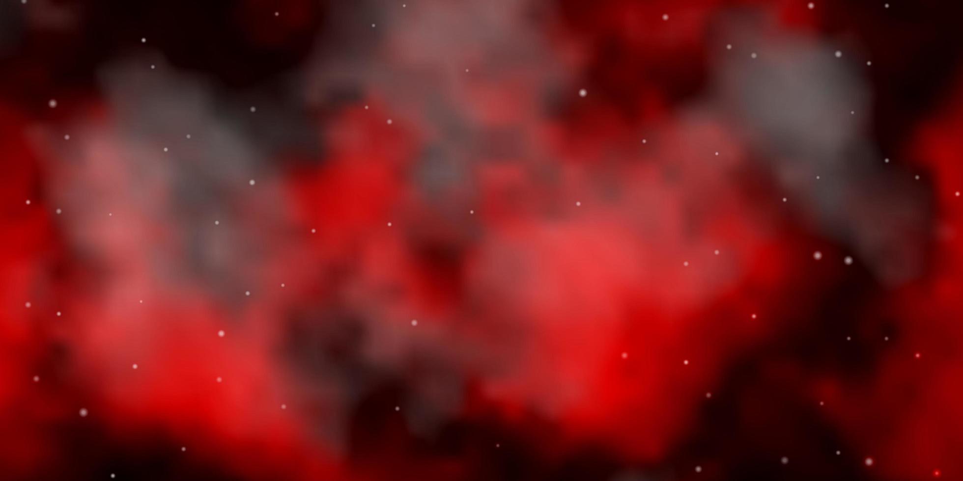 Fondo de vector rojo oscuro con estrellas de colores.