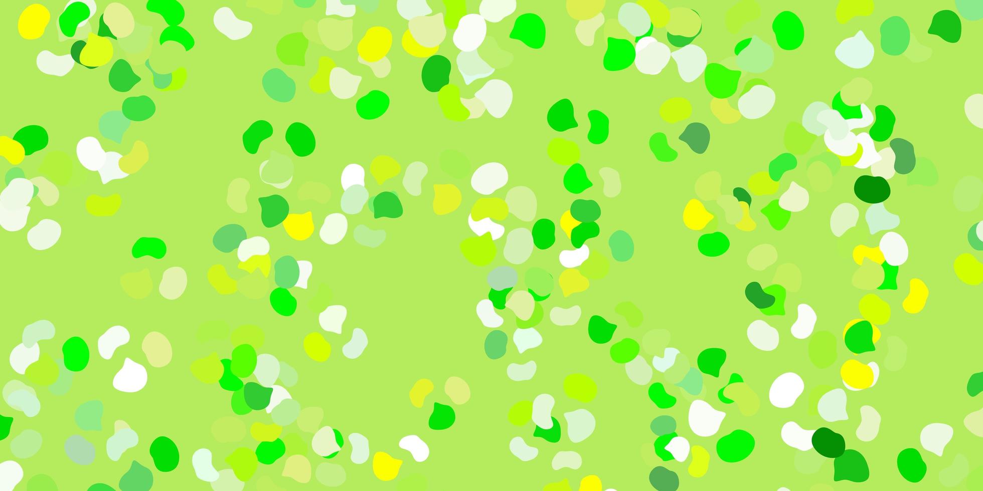 Light green, yellow vector texture with memphis shapes.