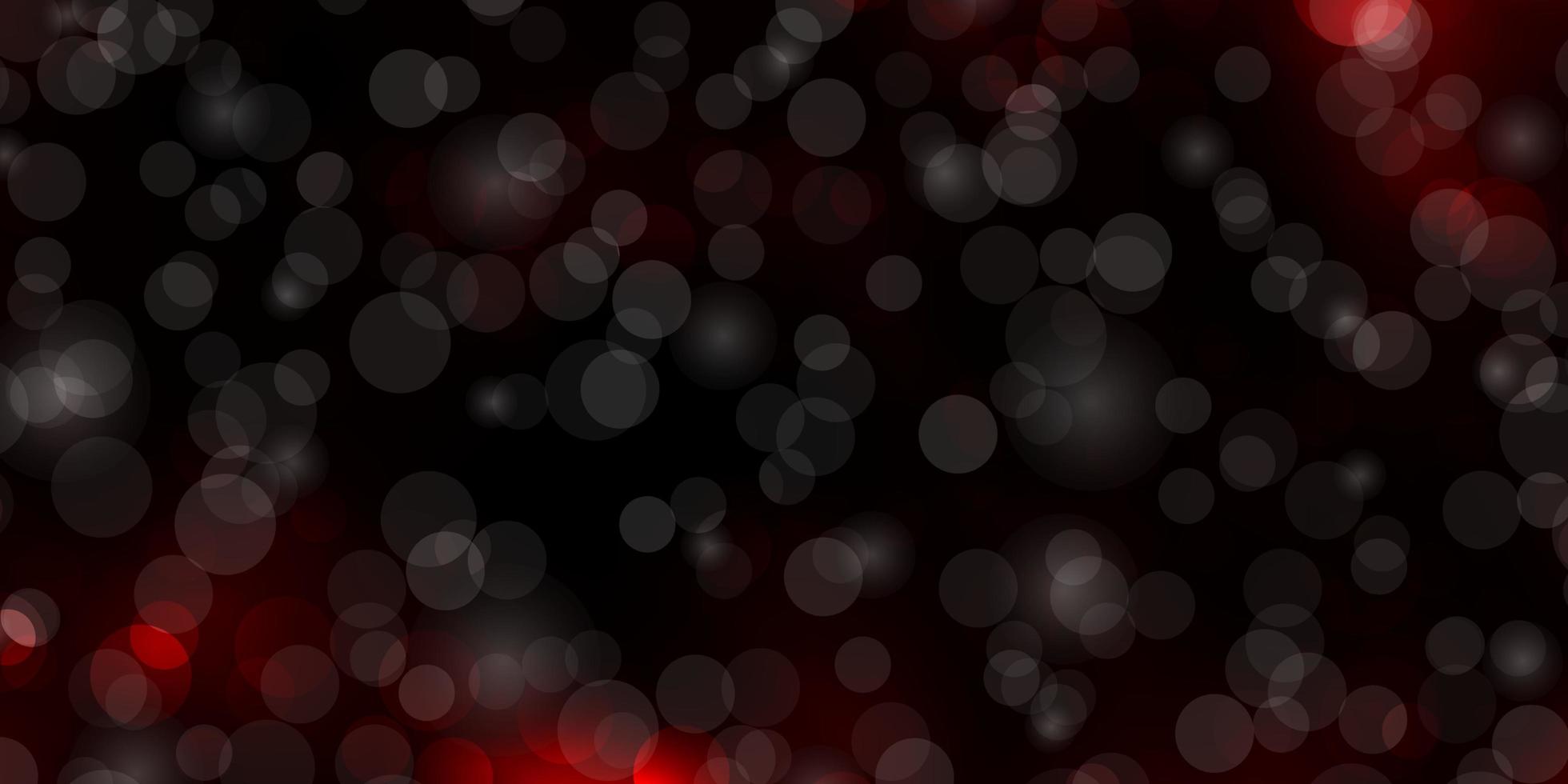 Dark Red vector background with circles.