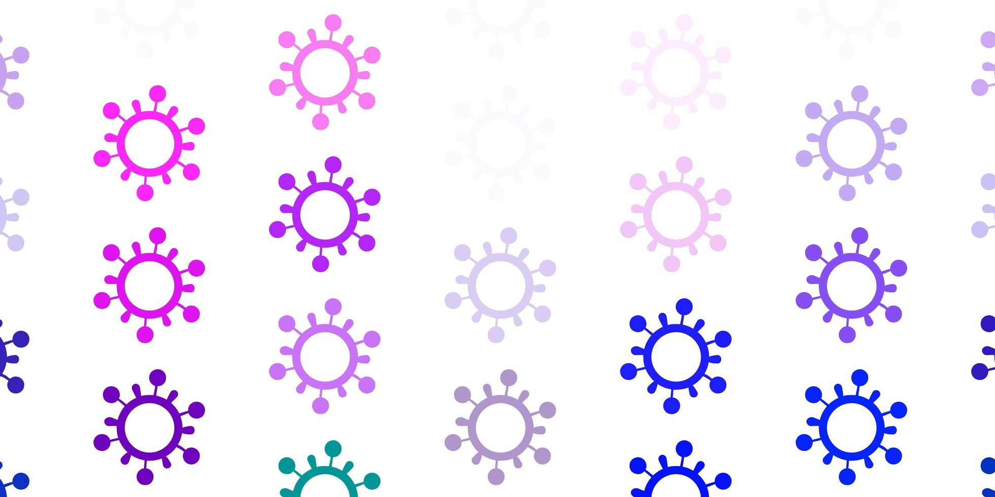 Telón de fondo de vector multicolor claro con símbolos de virus.