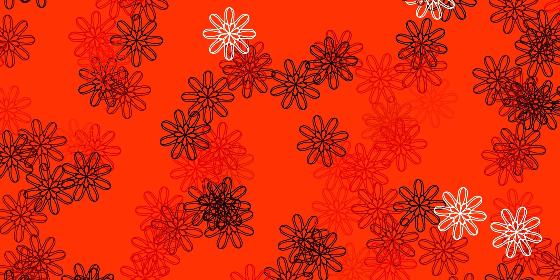 diseño natural de vector naranja claro con flores.