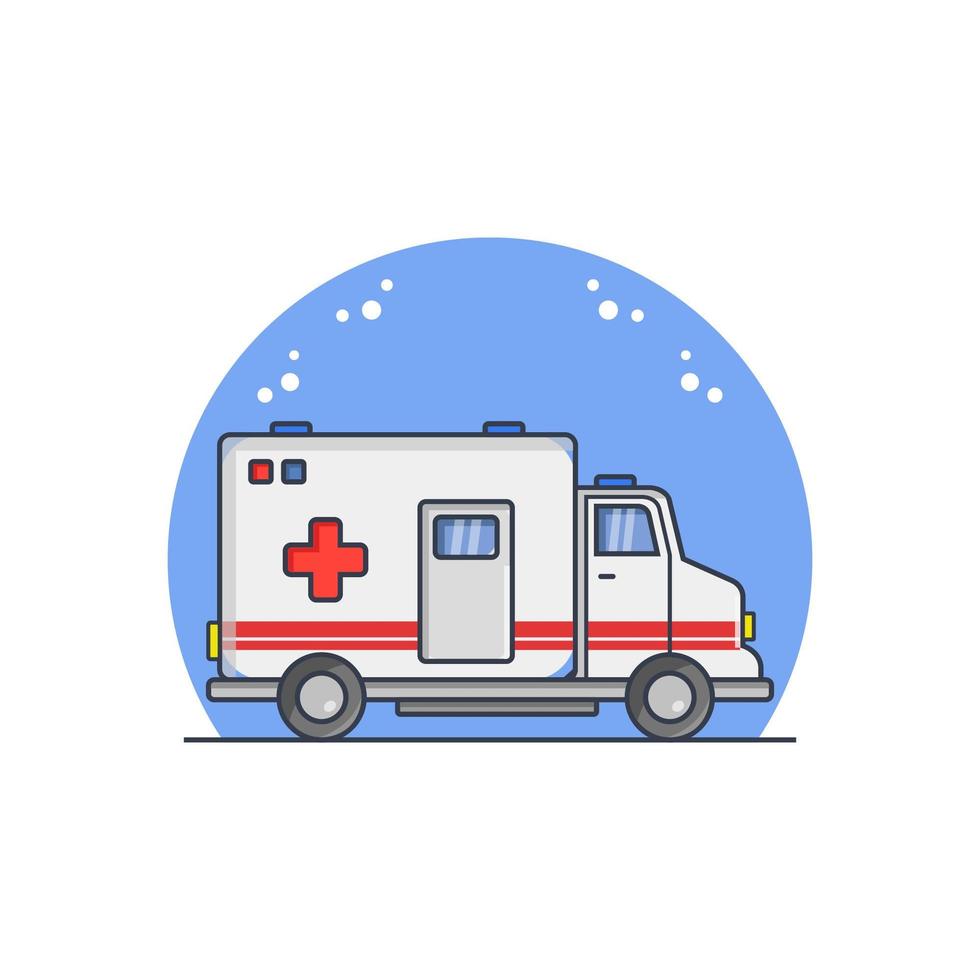 ambulanca en vector sobre fondo blanco