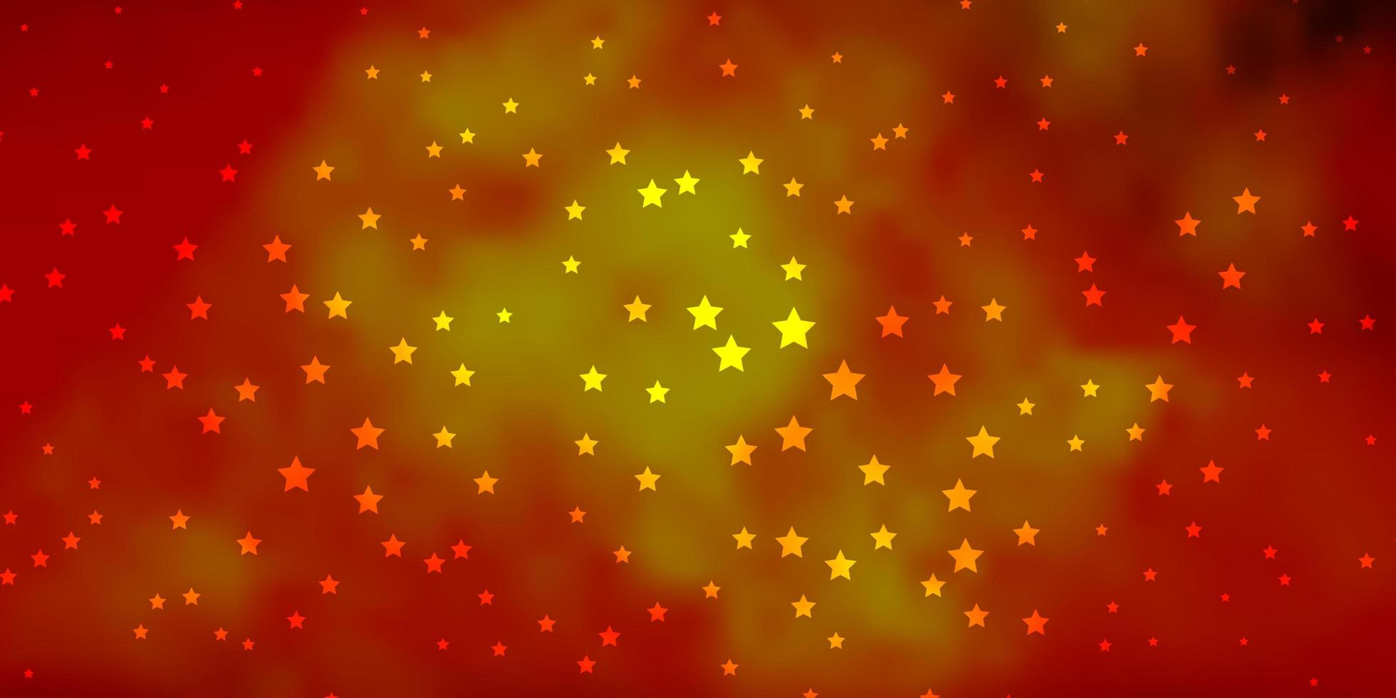 Dark Orange vector texture with beautiful stars.