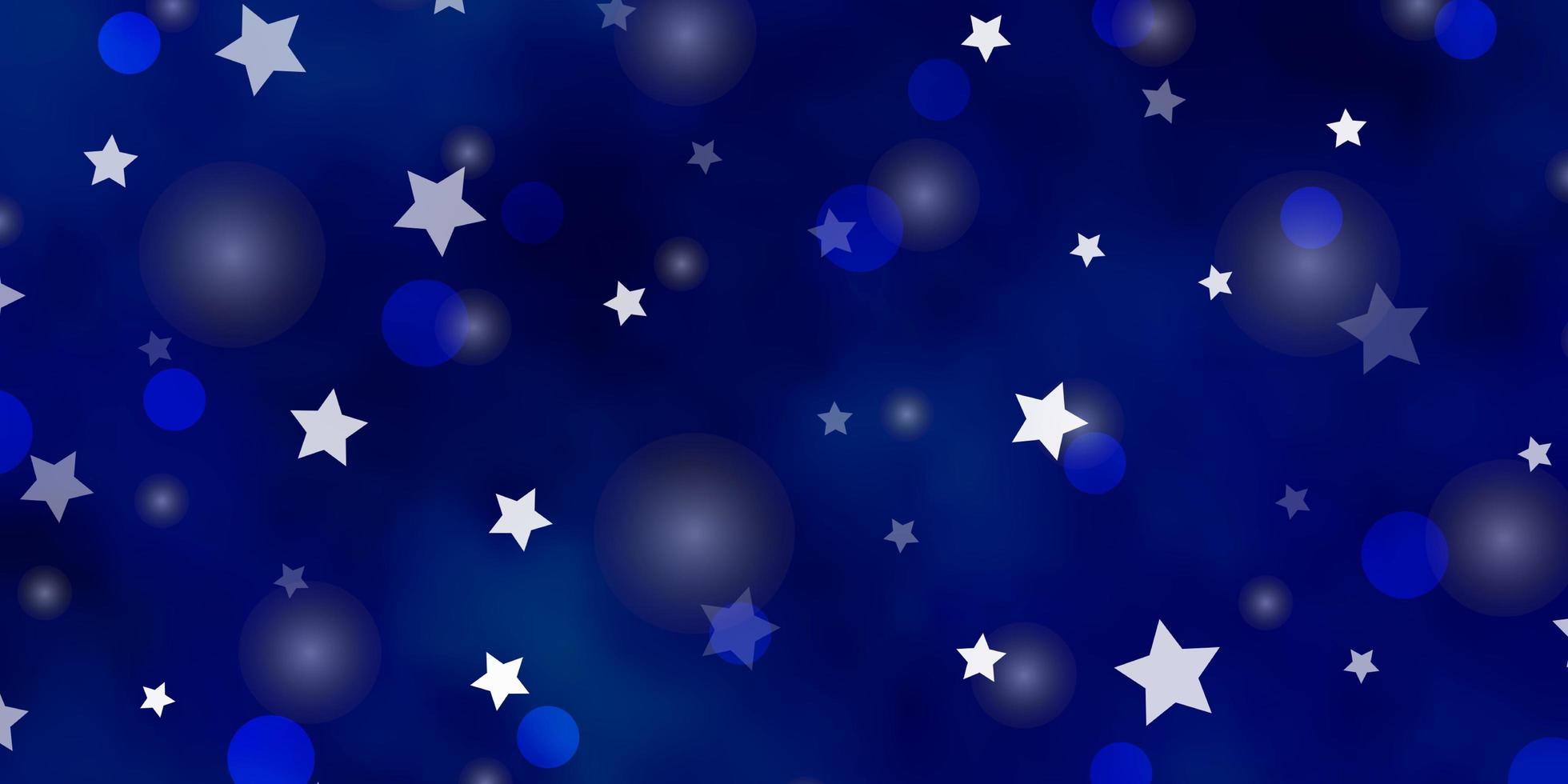 Light BLUE vector template with circles, stars.