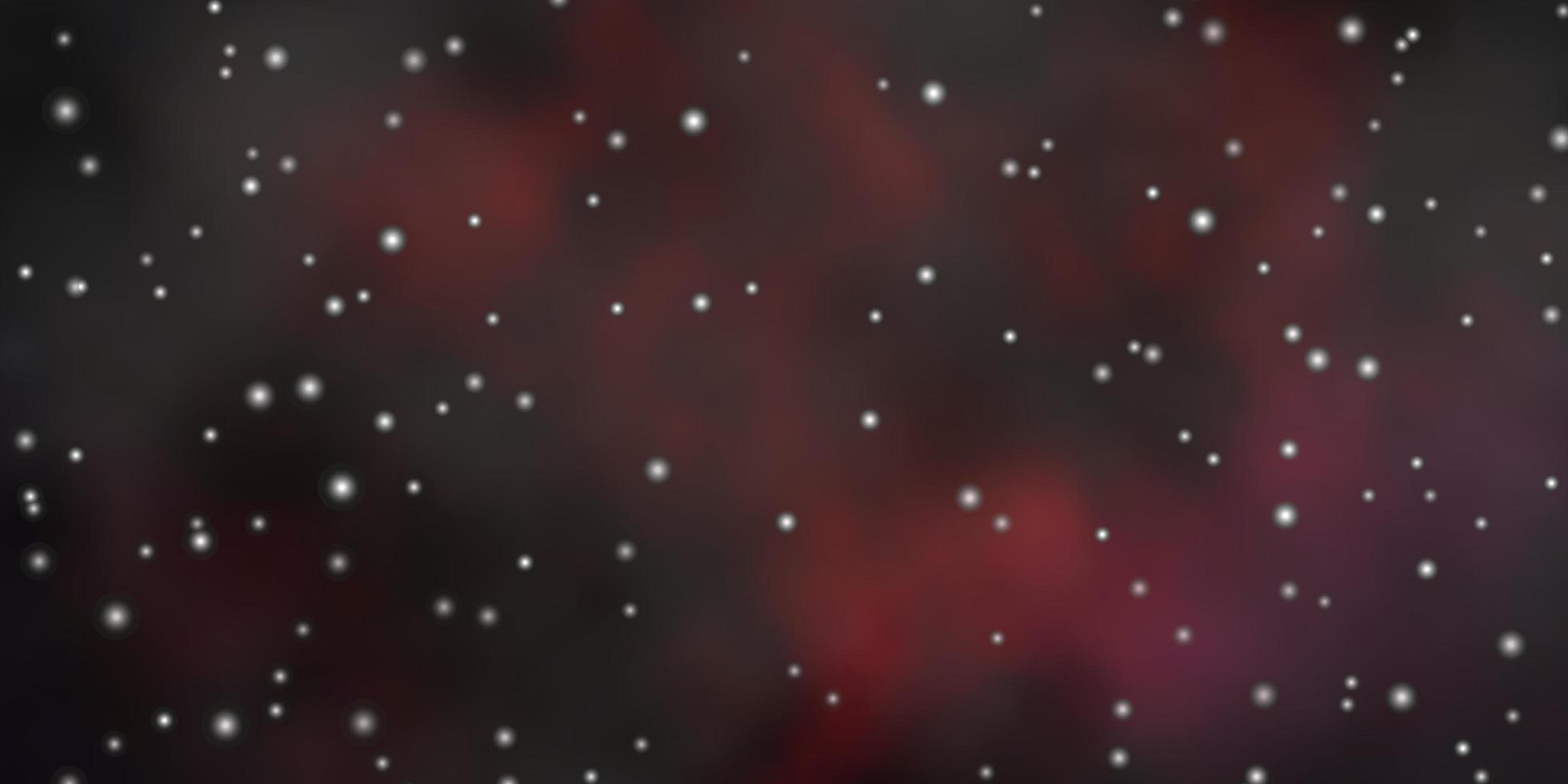 Dark Red vector background with colorful stars.