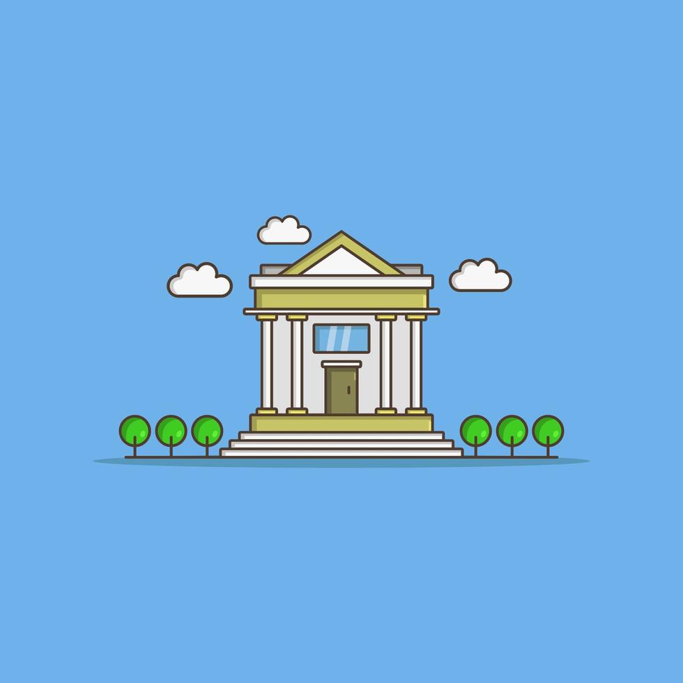 Bank Illustrated In Vector On White Background