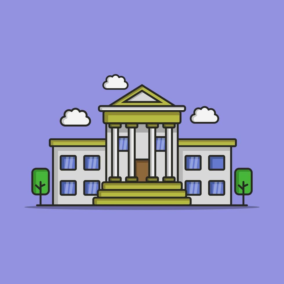 Bank Illustrated In Vector On White Background