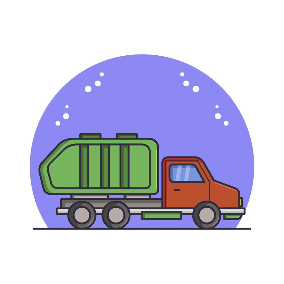 Garbage Truck Illustrated On White Background vector