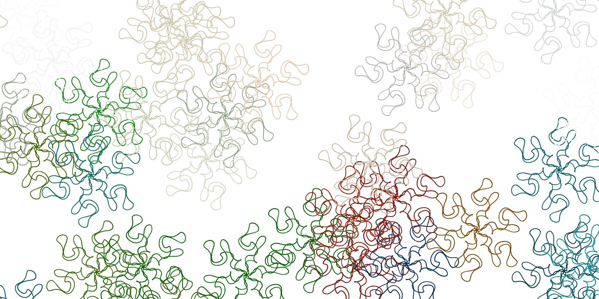 Light green, red vector doodle background with flowers.