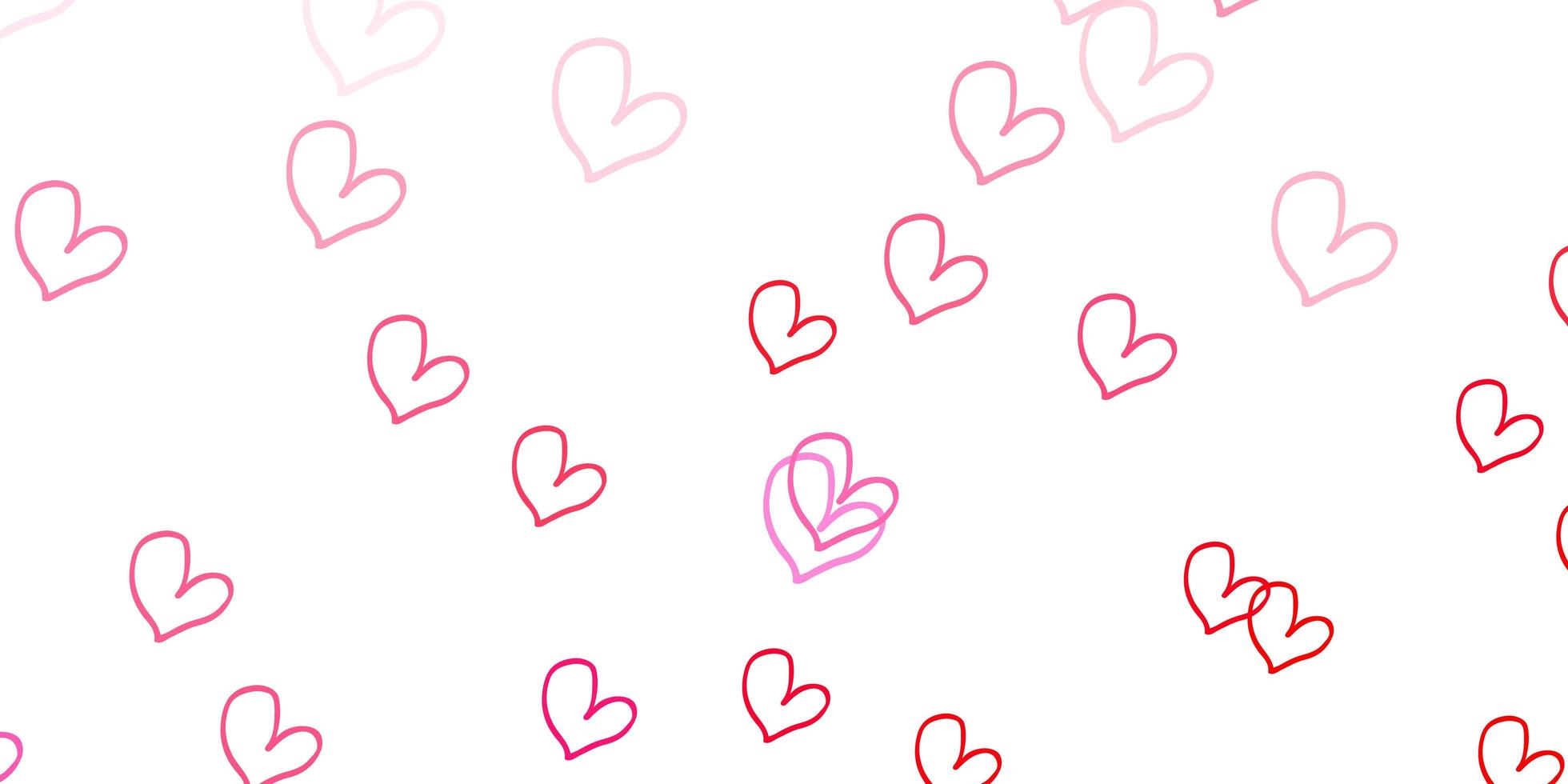 Light Pink vector background with Shining hearts.