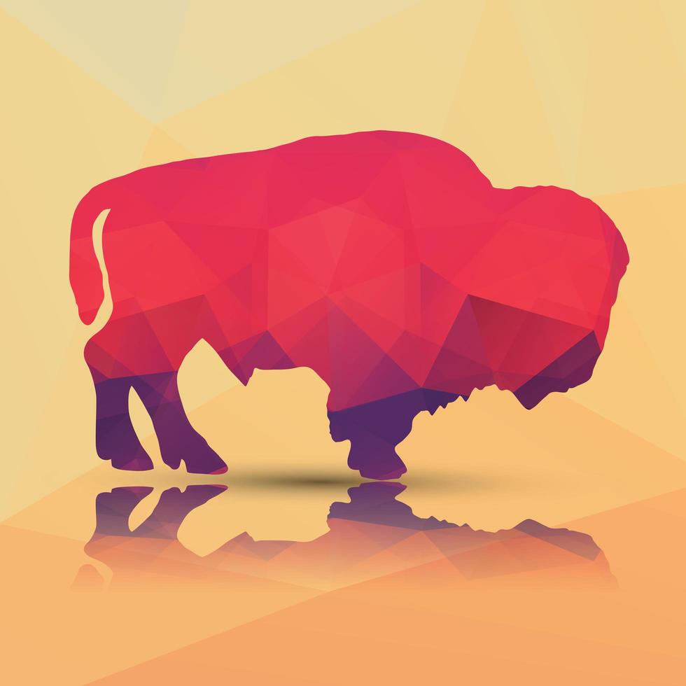 Geometric polygonal buffalo vector