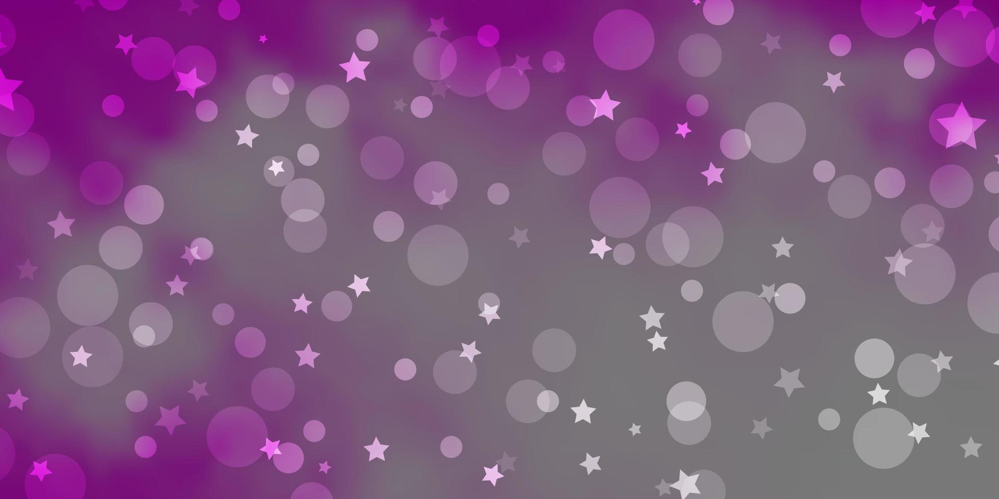 Light Pink vector pattern with circles, stars.