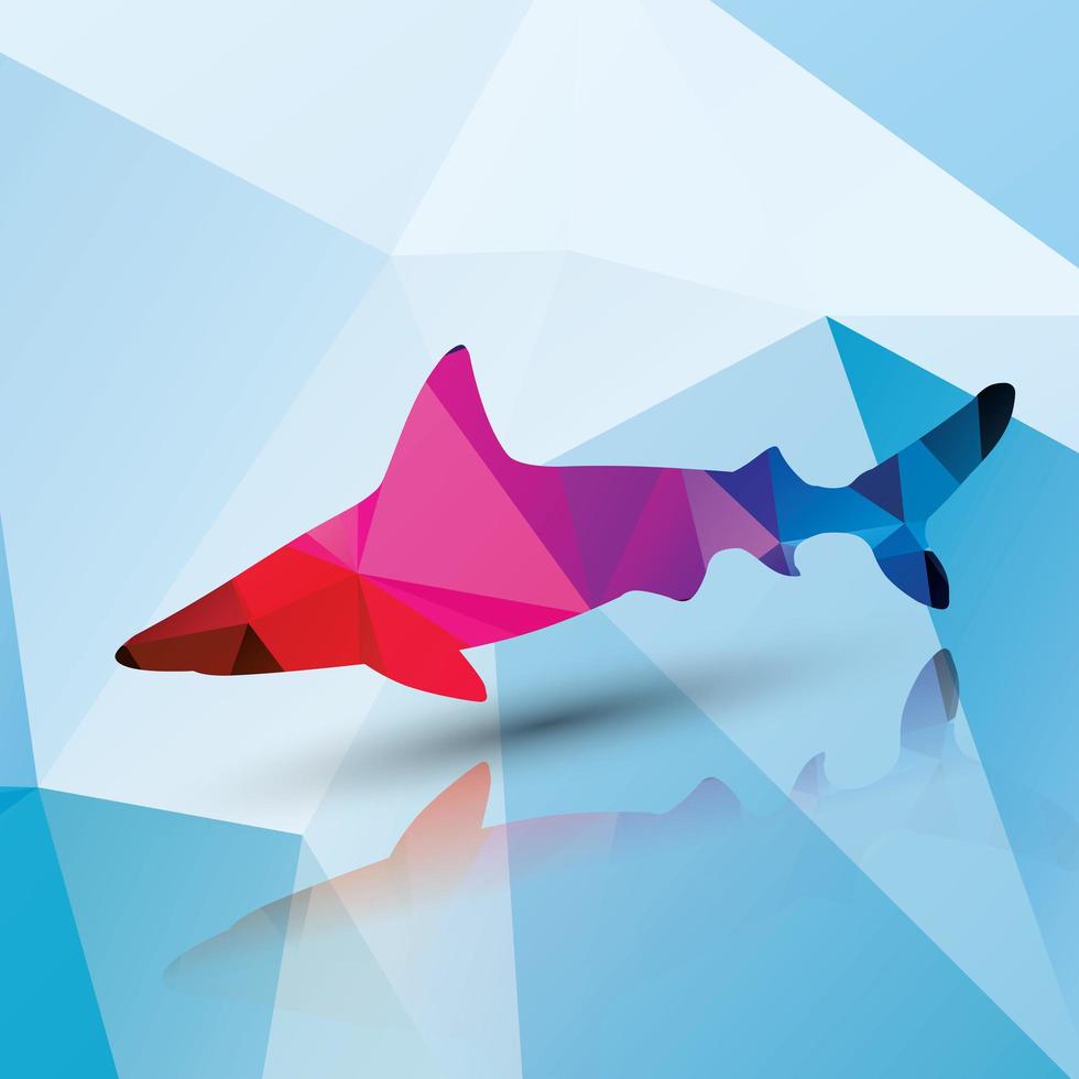 Geometric polygonal shark vector