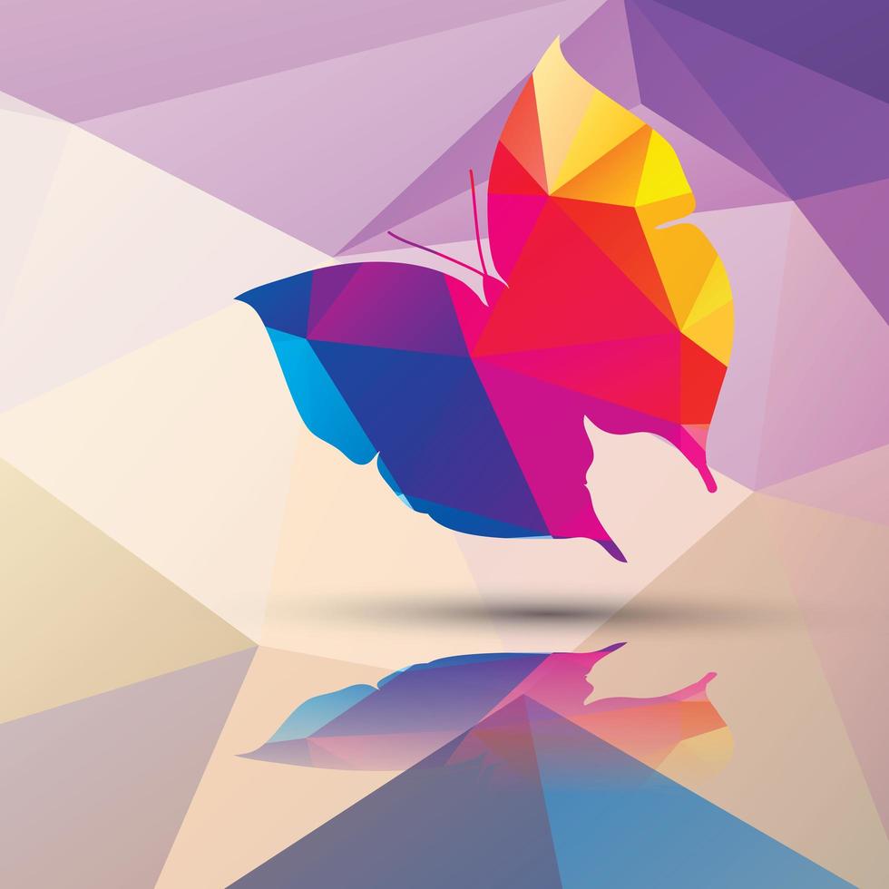 Geometric polygonal butterfly vector