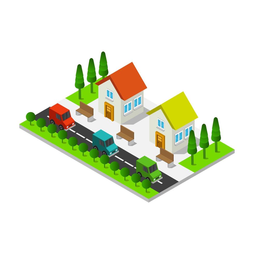 Isometric House Illustrated In Vector On White Background