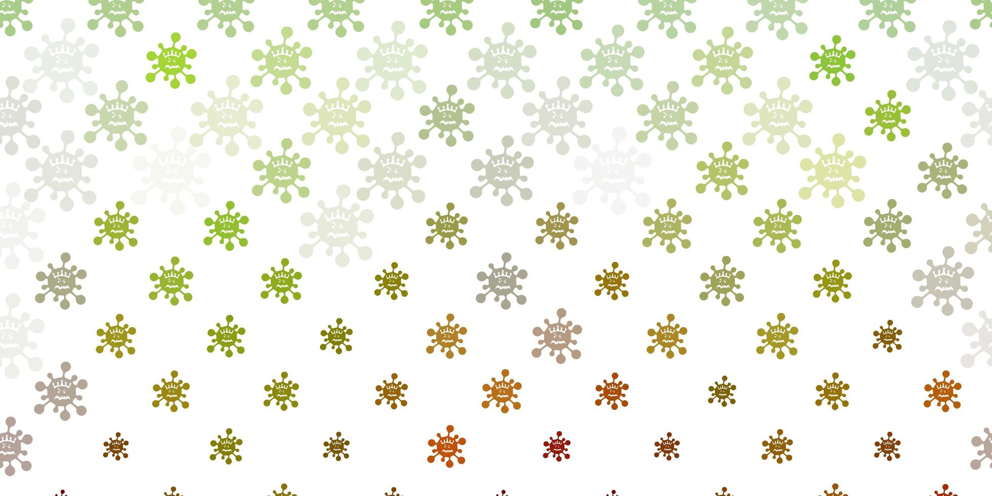 Light Green, Yellow vector template with flu signs.