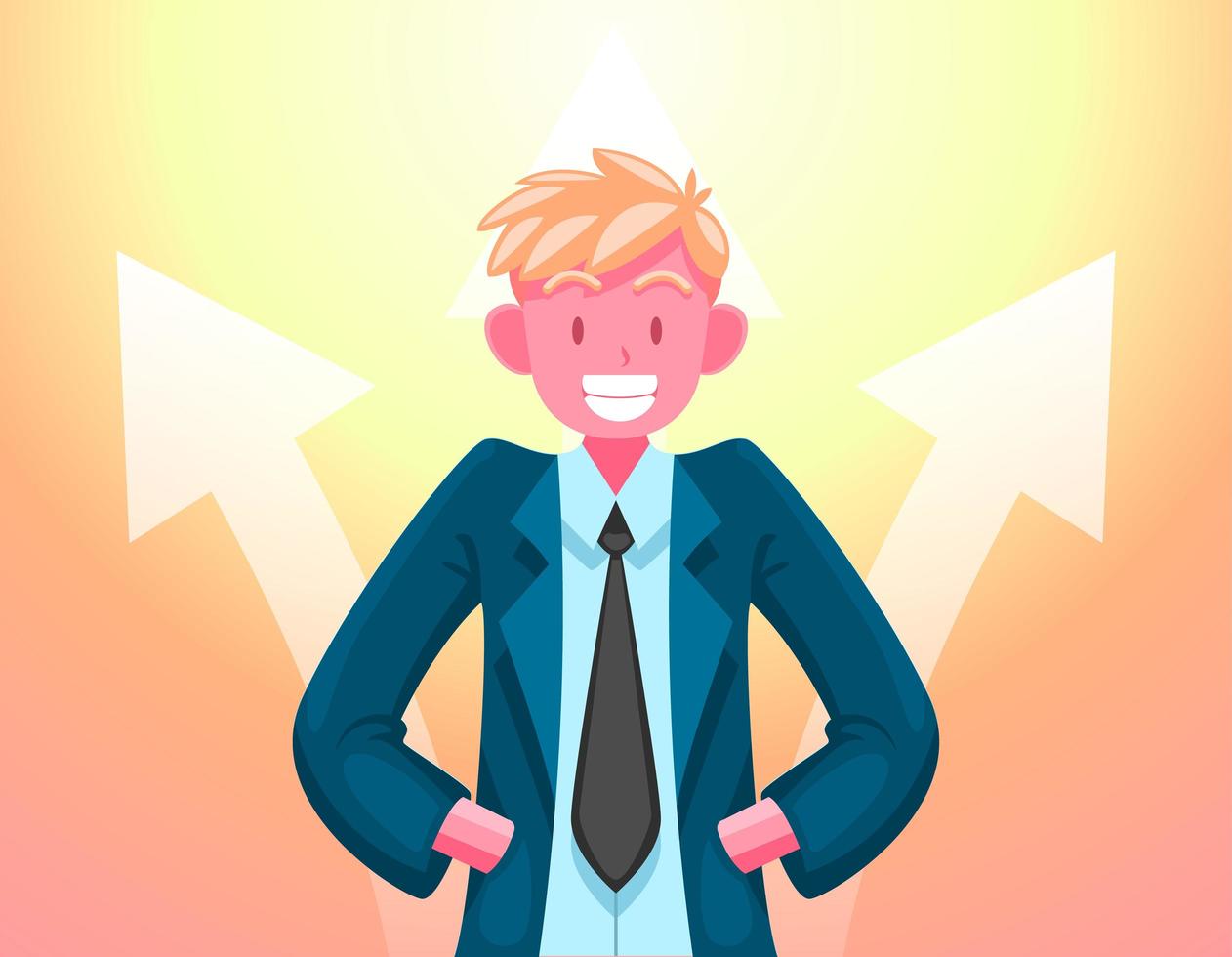 Man High Self-Esteem vector illustration