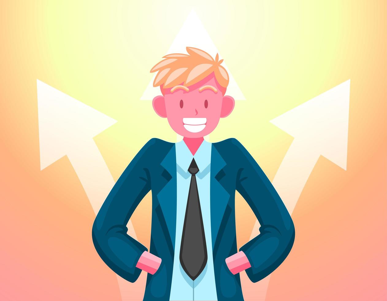 Man High Self-Esteem vector illustration