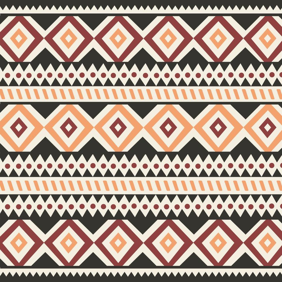 Tribal ethnic colorful bohemian pattern with geometric elements, African mud cloth vector