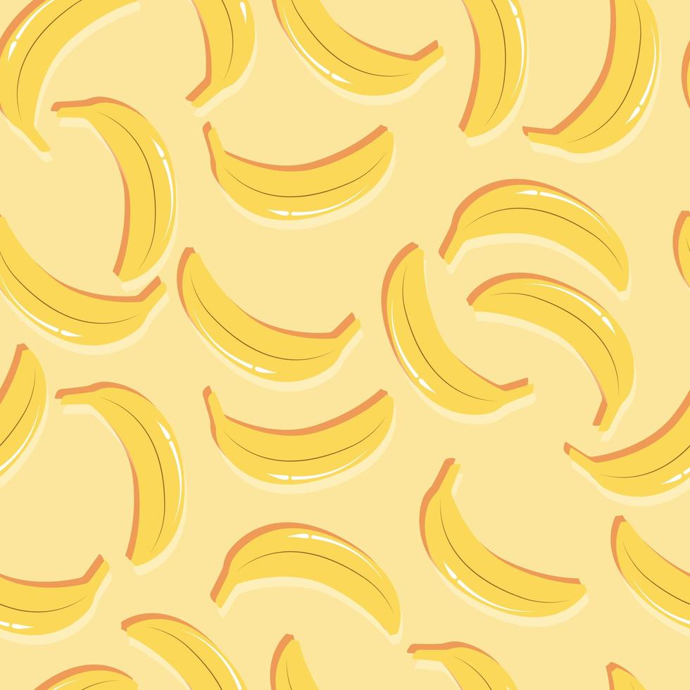 Fruit seamless pattern bananas with double shadow vector