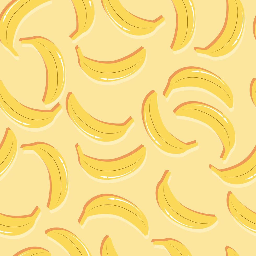 Fruit seamless pattern bananas with double shadow vector