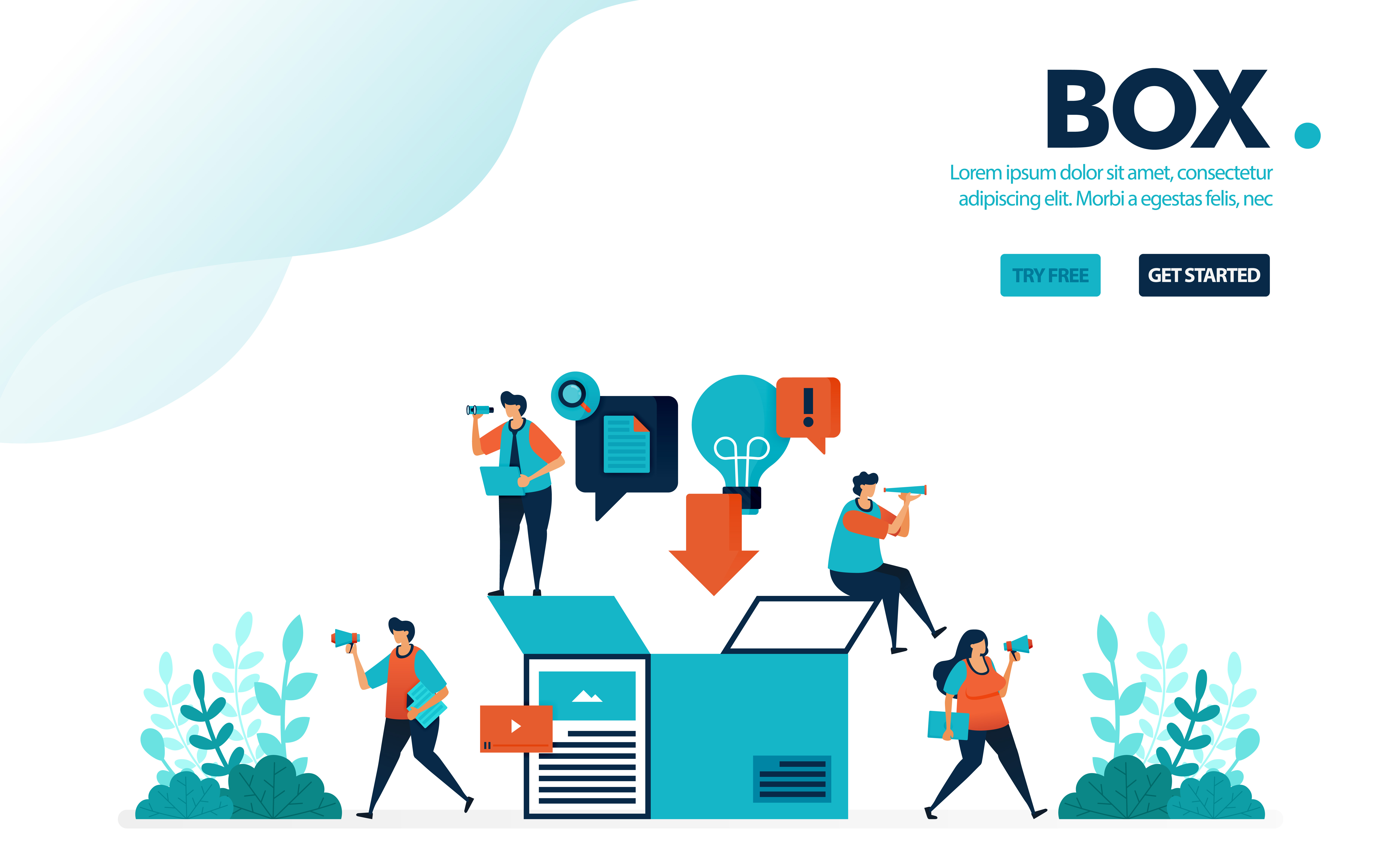 Vector illustration shipping box. People put goods in boxes to be delivered. Safe delivery box