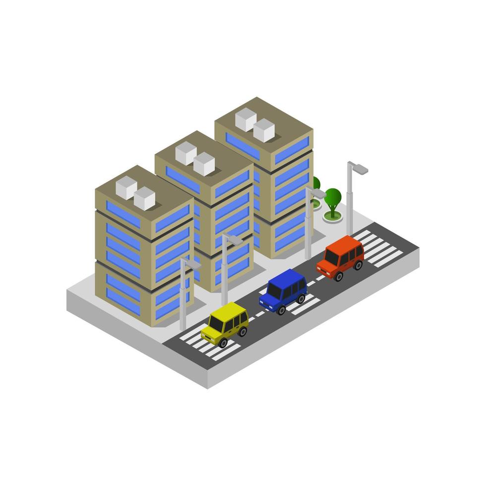 Isometric City Illustrated On White Background vector