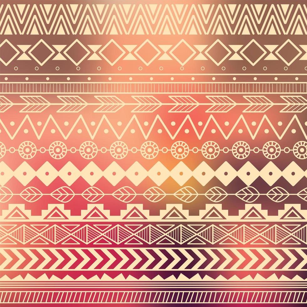 Aztec tribal pattern in stripes vector