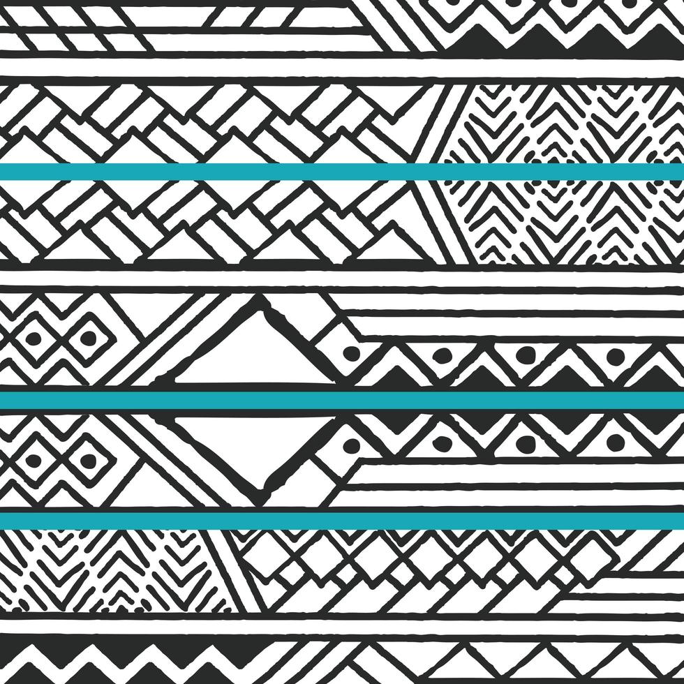 Tribal ethnic colorful bohemian pattern with geometric elements, African mud cloth vector