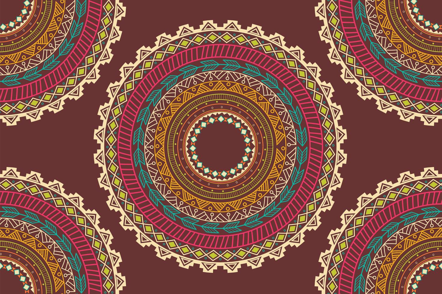 Ethnic Aztec circle ornament seamless pattern vector